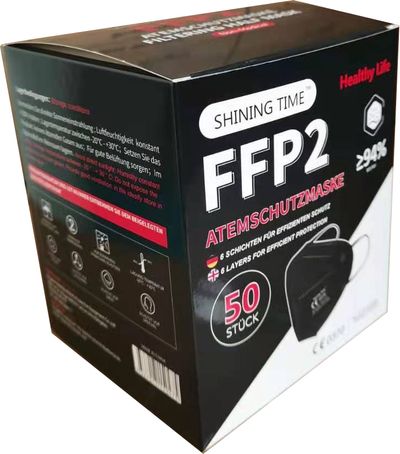 Hengityssuojain FFP2 musta 50kpl